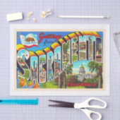 Sacramento Californië - Briefkaart met grote lette Tissuepapier (Craft)