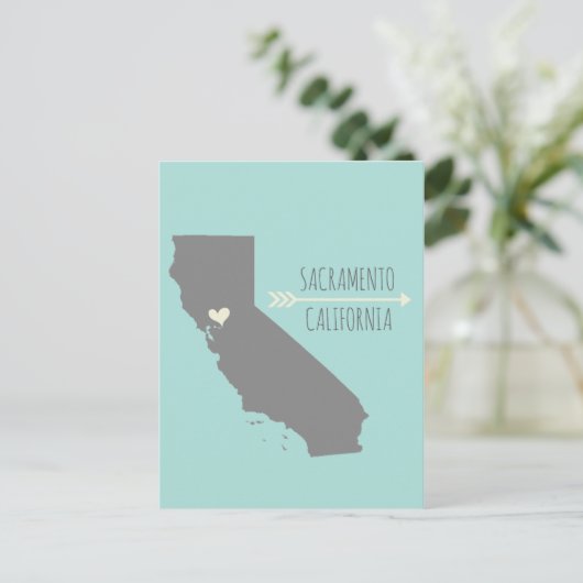 Sacramento, Californië Heart Briefkaart (Staand voorkant)