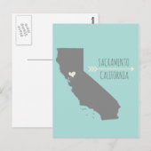 Sacramento, Californië Heart Briefkaart (Voorkant / Achterkant)