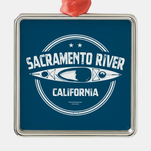 Sacramento, Californië Kayaking Metalen Ornament (Voorkant)
