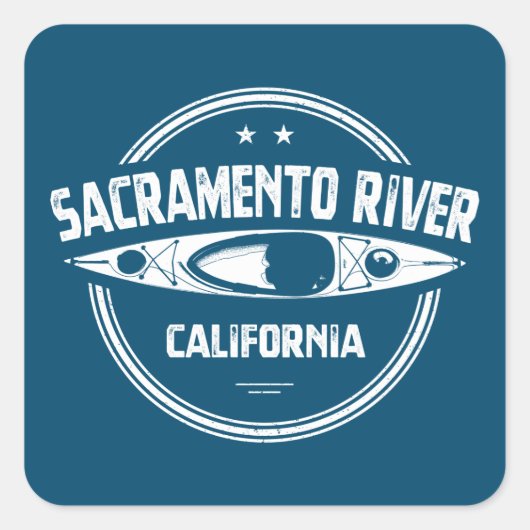 Sacramento, Californië Kayaking Vierkante Sticker (Voorkant)