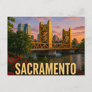 Sacramento Californië Riverfront Brug Reis Gif Briefkaart