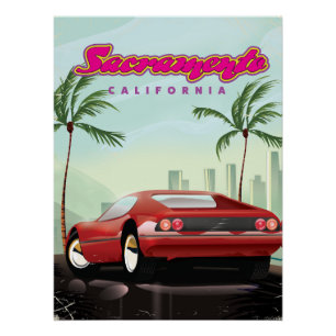 Sacramento Californië sportauto Perfect Poster