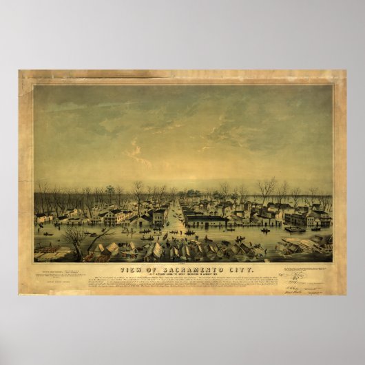 Sacramento, Californië tijdens de overstromingen v Poster (Voorkant)