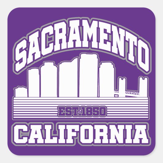 Sacramento, Californië Vierkante Sticker (Voorkant)