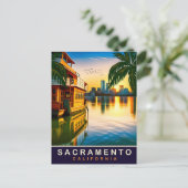 Sacramento, Californië, Waterkant, Reizen Briefkaart (Staand voorkant)