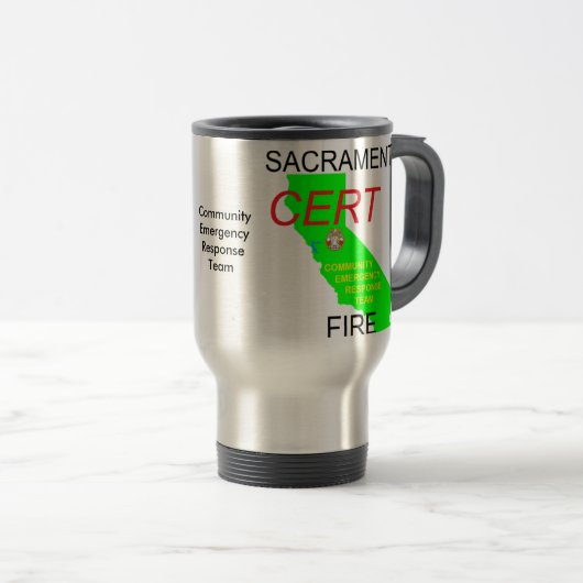 Sacramento CERT Travel Mug Reisbeker (Voorkant rechts)