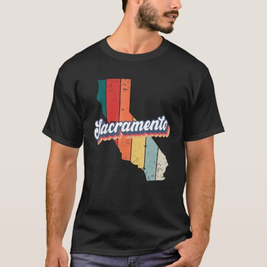 Sacramento City Retro  Hometown California T-shirt (Voorkant)