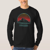 Sacramento City Skyline Retro 80s Stijl Souvenir T-shirt (Voorkant)