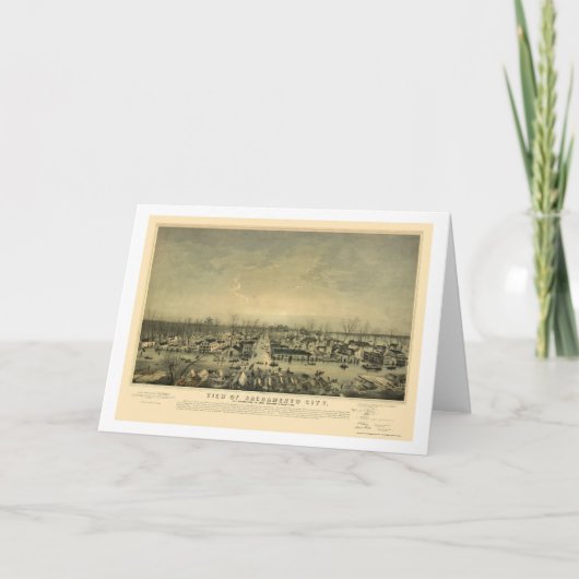 Sacramento, de Panoramische Kaart van CA - 1850 (Voorkant)