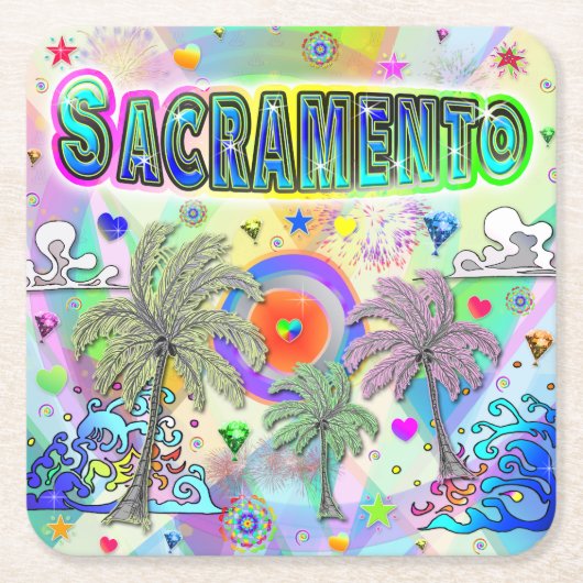 Sacramento Deep Dream Onderzetter (Voorkant)