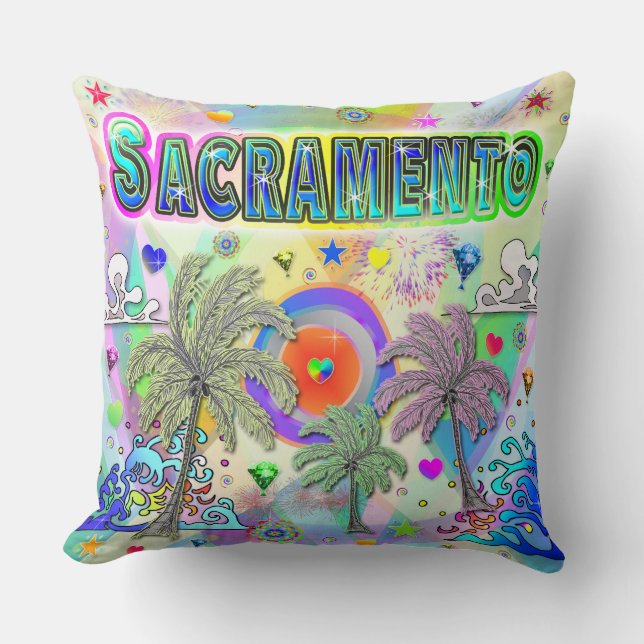 Sacramento Deep Dream Pillow Kussen (Voorkant)