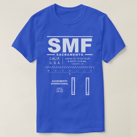 Sacramento International Airport SMF T-shirt (Design voorkant)