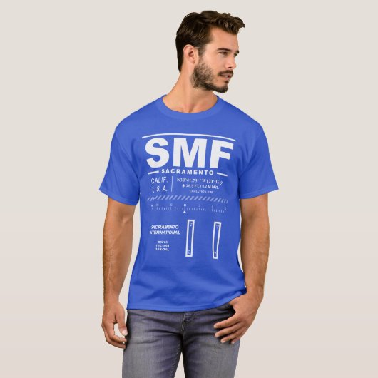 Sacramento International Airport SMF T-shirt (Voorkant volledig)