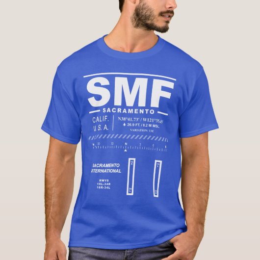 Sacramento International Airport SMF T-shirt (Voorkant)