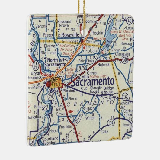 Sacramento  kaart keramisch ornament (Rechts)