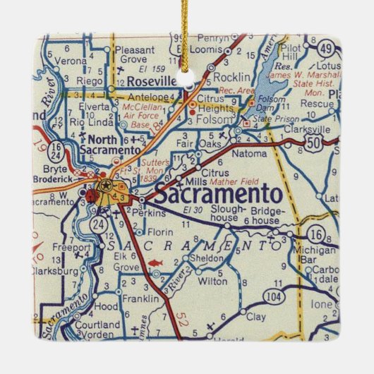 Sacramento kaart keramisch ornament (Achterkant)
