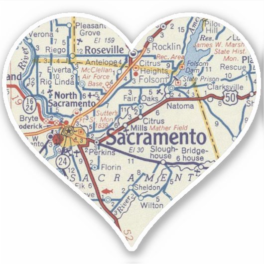 Sacramento  kaart sticker (Voorkant)