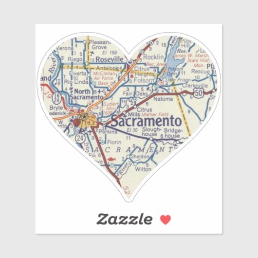 Sacramento  kaart sticker (Vel)