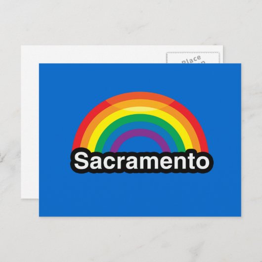 SACRAMENTO LGBT PRIDE RAINBOW BRIEFKAART (Voorkant / Achterkant)
