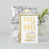 Sacramento Liefde Locator | Bruiloft Bewaar de dat Folie Uitnodiging (Staand Voorkant)