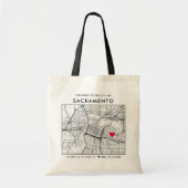 Sacramento Liefde Locator | Stadsplattegrond Bruil Tote Bag (Voorkant)