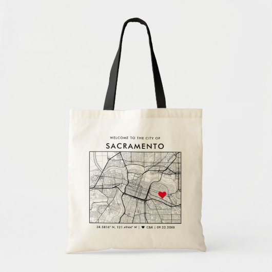 Sacramento Liefde Locator | Stadsplattegrond Bruil Tote Bag (Voorkant)
