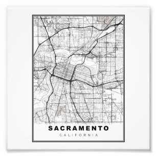 Sacramento Map Foto Afdruk
