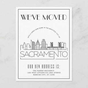 Sacramento Modern Deco   Nieuw Adres Aankondigingskaart