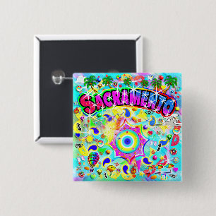 Sacramento Mystic Dans Vierkante Button 5,1 Cm