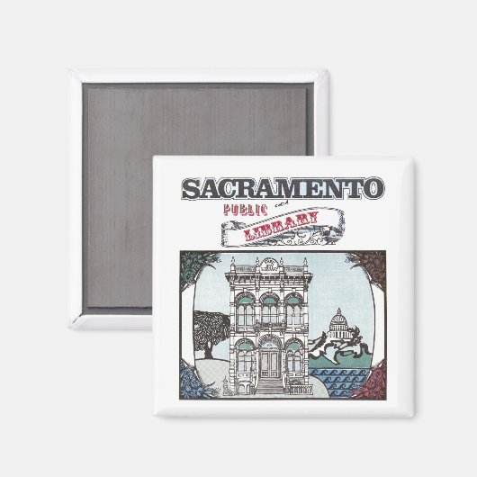 Sacramento Openbare Bibliotheek Magnet (Voorkant / Achterkant)