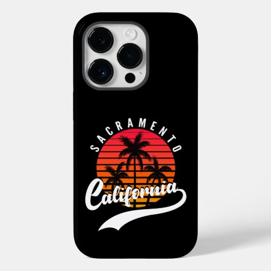 Sacramento Retro Hoesje-Mate iPhone 14 Pro Hoesje (Achterkant)