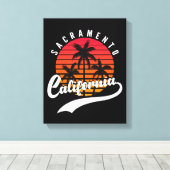 Sacramento Retro Sunset Canvas afdrukken (Insitu (Houten vloer))