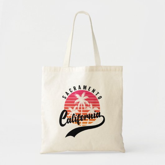 Sacramento Retro Sunset Canvas tas (Voorkant)