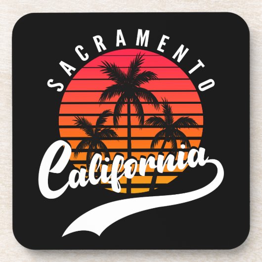 Sacramento Retro Sunset Onderzetter (Voorkant)