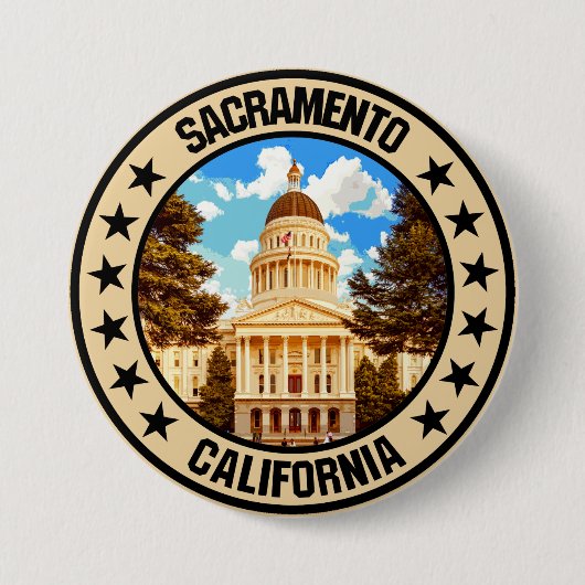 Sacramento Ronde Button 7,6 Cm (Voorkant)