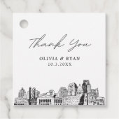 Sacramento Schets Bruiloft Favor Label (Voorkant)