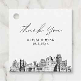 Sacramento Schets Bruiloft Favor Label