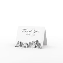 Sacramento Silhouette Schets Bedankkaart