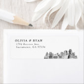 Sacramento Skyline moderne retour adreslabels Etiket (Insitu)