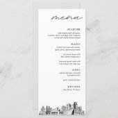 Sacramento Skyline Schets Bruiloft Diner Menu (Voorkant / Achterkant)