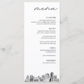 Sacramento Skyline Schets Bruiloft Diner Menu (Voorkant)