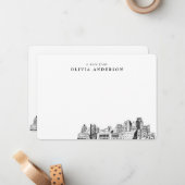 Sacramento skyline schets gepersonaliseerde notiti notitiekaartje (Voorkant / Achterkant in situ)