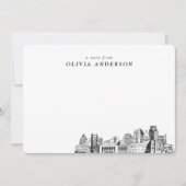 Sacramento skyline schets gepersonaliseerde notiti notitiekaartje (Voorkant)