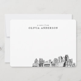 Sacramento skyline schets gepersonaliseerde notiti notitiekaartje