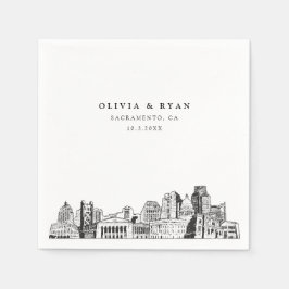 Sacramento Skyline Trouwpapier Cocktail servet