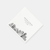 Sacramento Skyline Trouwpapier Cocktail servet (Hoek)