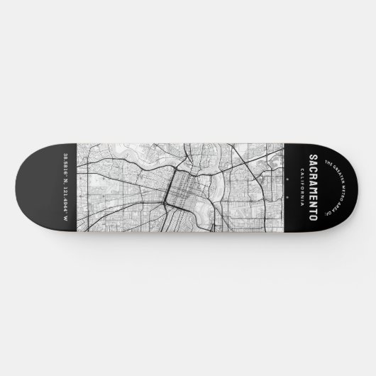 Sacramento Stadsplattegrond Skateboard (Horizontaal)
