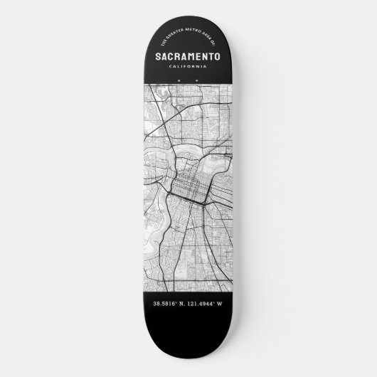 Sacramento Stadsplattegrond Skateboard (Voorkant)