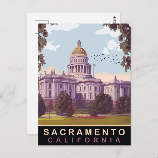 Sacramento, State Capital, Californië, Reizen Briefkaart (Voorkant / Achterkant)